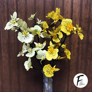 Kit fai da te per fiori di carta: orchidea danzante / Set di 6 rami / Regalo per la persona cara / Decorazione per la casa / Kit creativo per bambini