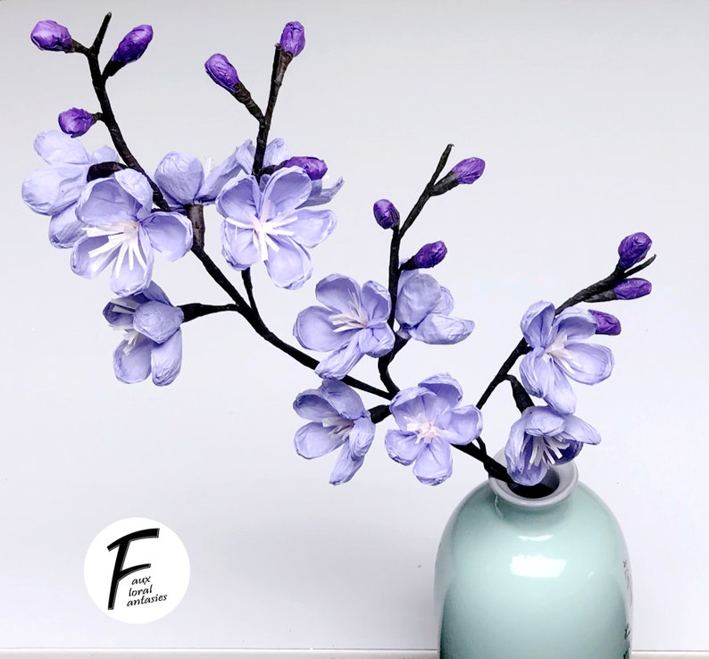 DIY Paper Flower Kit: Cherry Blossom | Set of 1 Branch | Gift For Loved One | Home Decor | Kid Friendly Craft Kit image 5