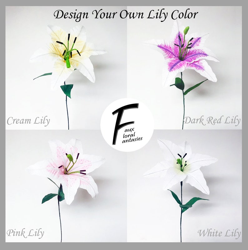 DIY Paper Flower Kit 7.5 Lily Bouquet Set of 3 Etsy