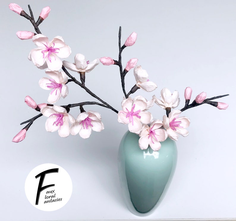 DIY Paper Flower Kit: Cherry Blossom | Set of 1 Branch | Gift For Loved One | Home Decor | Kid Friendly Craft Kit image 2