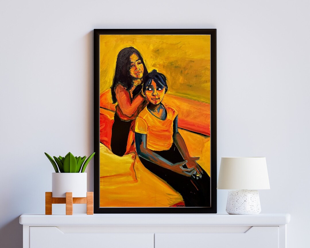 Best Friends Canvas Painting Girl Best Friends Birthday Gift Etsy