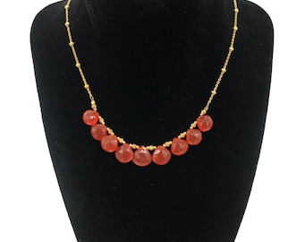Red Agate Necklace Chakra Healing Necklace