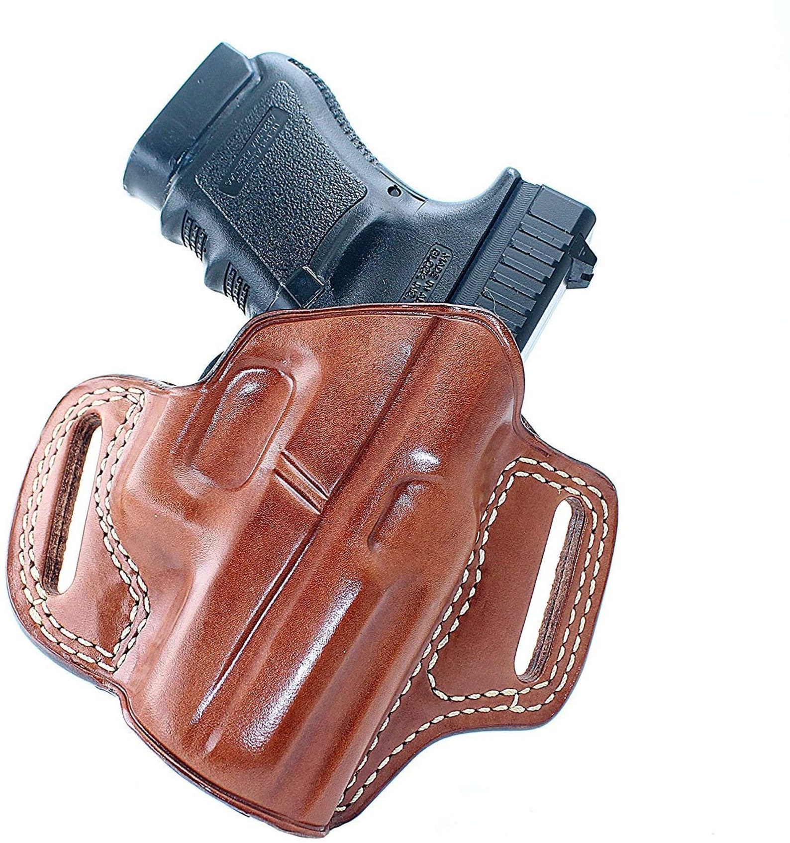 thumbnail image 2 of Taurus 905 9mm Revolver Leather 2 Slot Pancake Belt Holster CCW BLACK RH 2 of 10