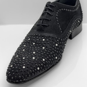 Black Glitter Prom Shoes Men - Etsy