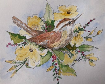 Bird and Flowers