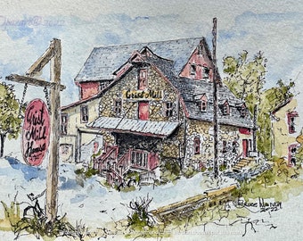 Grist Mill House - Tatamy, Pennsylvania (Giclee Print)