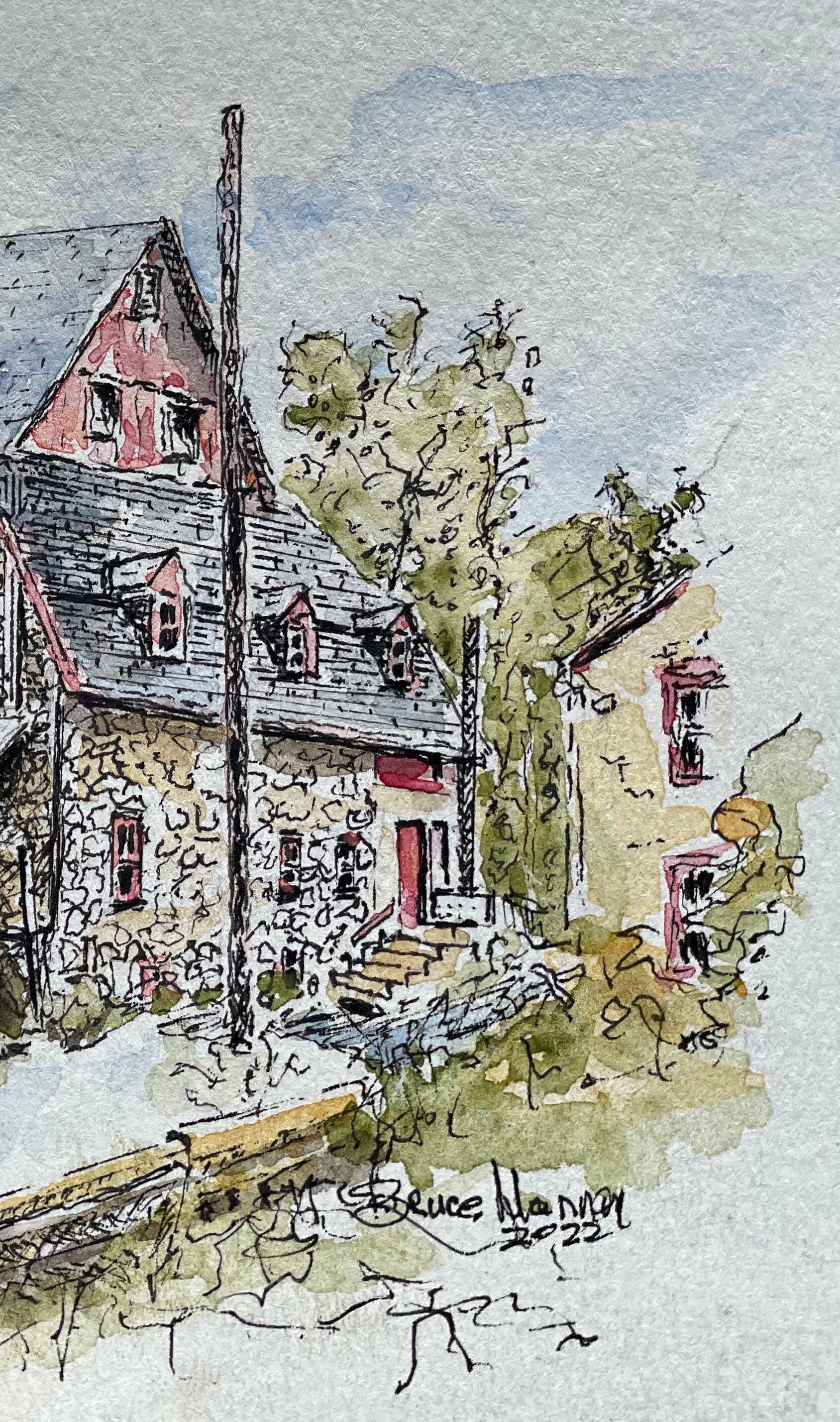 Grist Mill House Tatamy, Pennsylvania giclee Print Etsy