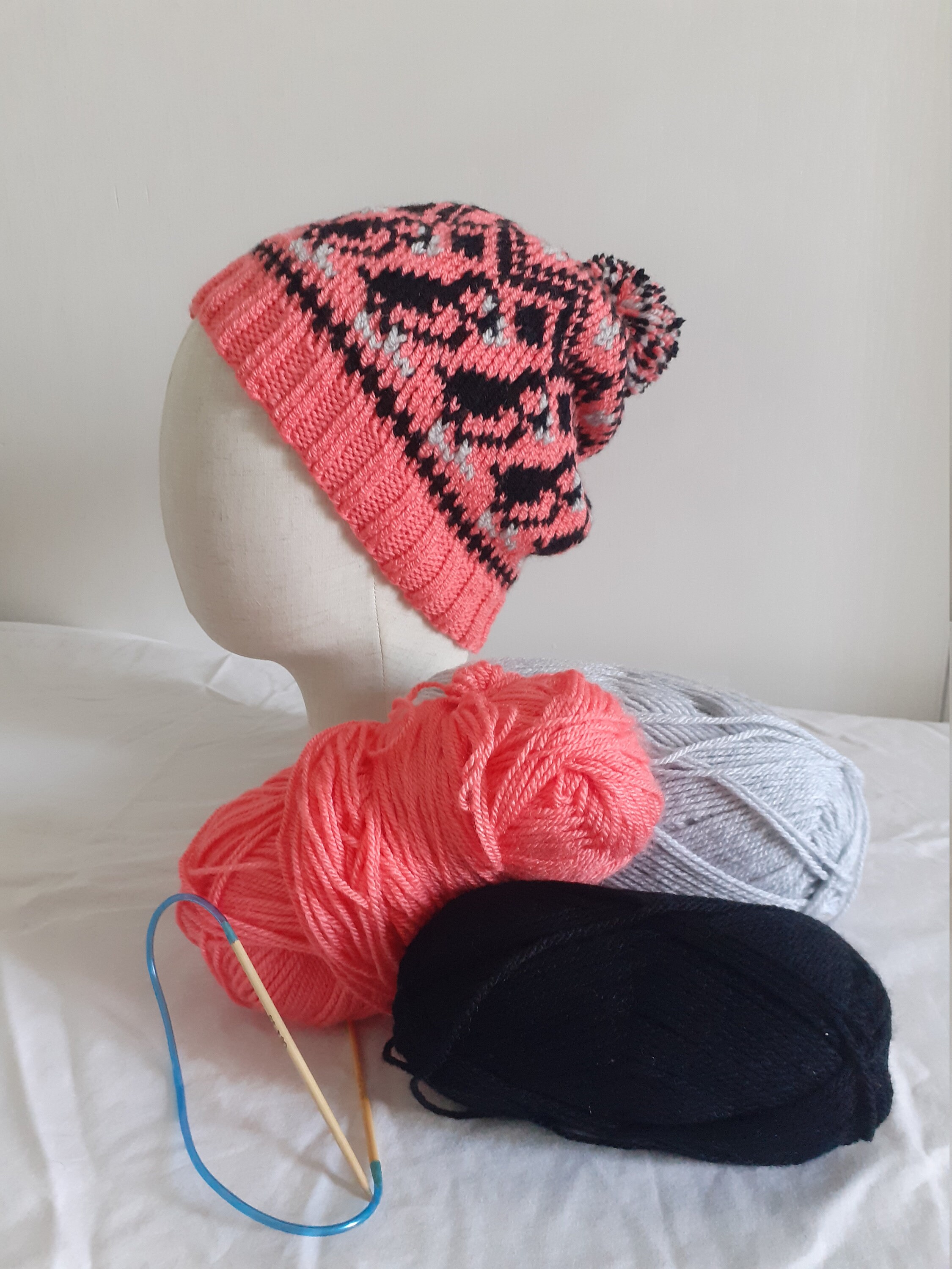 Puffin Hat PDF Knitting Pattern Fair Isle Hat Easy Knit Etsy UK