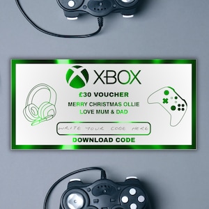 Personalised Foiled Gamer Voucher, Digital Code, Birthday, Christmas, Surprise Gift Reveal, Xbox