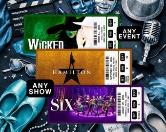 Event Gift Ticket, Concert, Musical, Souvenir, Memorabilia, Broadway, Theatre, Christmas, Birthday Surprise Voucher