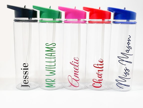 Personalised Drinks Water Bottle Kids Back to School Bottles, Reusable Clear  Bottle, Hen Party, Wedding Gift, Gym Bottles Any Name 