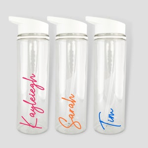 Personalised Drinks Water Bottle - Reusable Clear Bottle, Hen Party, Wedding Gift, Gym Bottles, Teachers Gift - Any Name