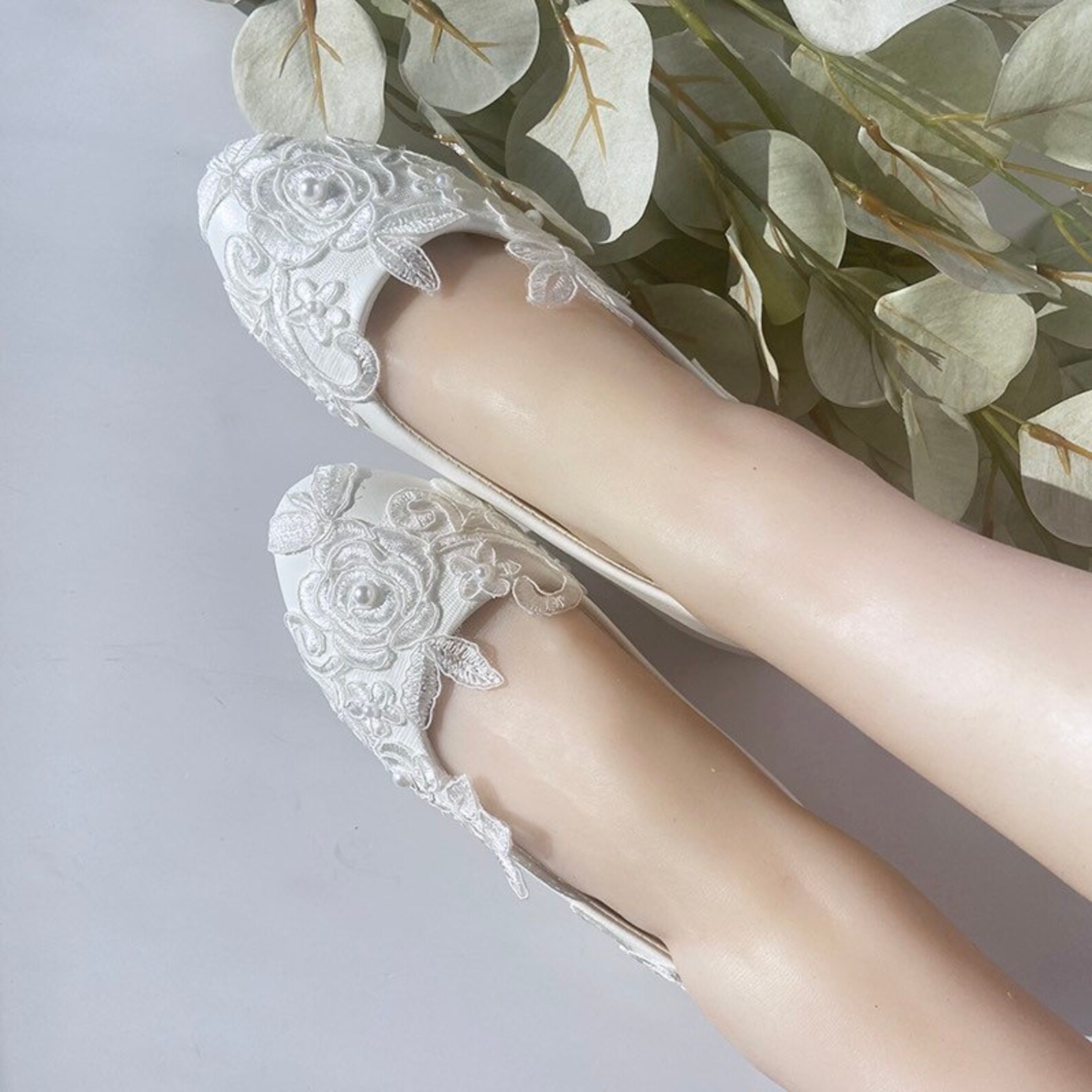 plain bridal shoes
