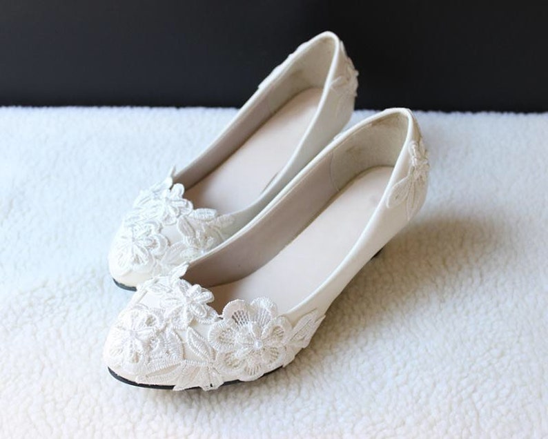 Scarpe Scarpe Sposa Scarpe Da Sposa Perla Pizzo Con Tacco Etsy
