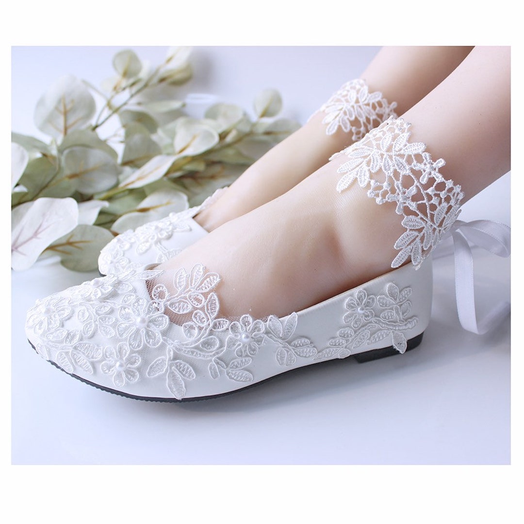 Zapatos de boda zapatos de novia Zapatos planos de perlas de