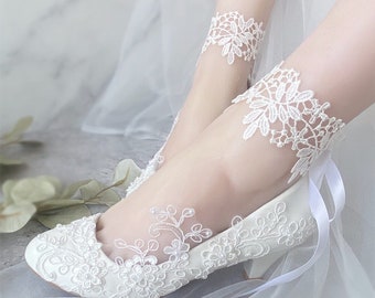 Wedding shoes bridal shoes low heel wedding lace pearl shoes