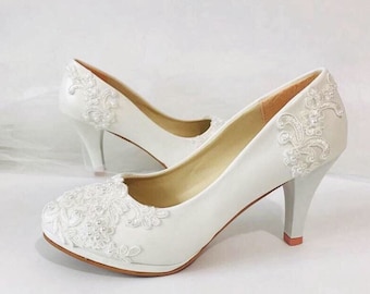 Wedding shoes bridal shoes high heel wedding lace pearl shoes