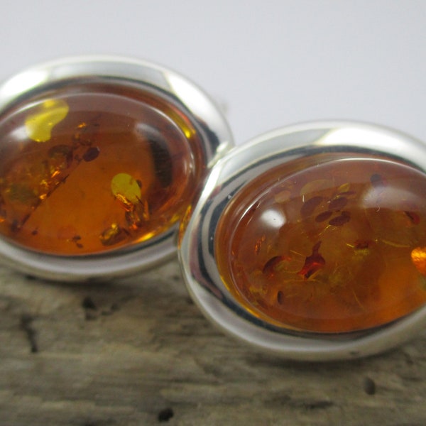 Amber Gemstone Oval Cufflinks - Special gifts for men - Anniversary gift - 10 20 30 anniversary - Natural amber cufflinks - Wedding cuffs