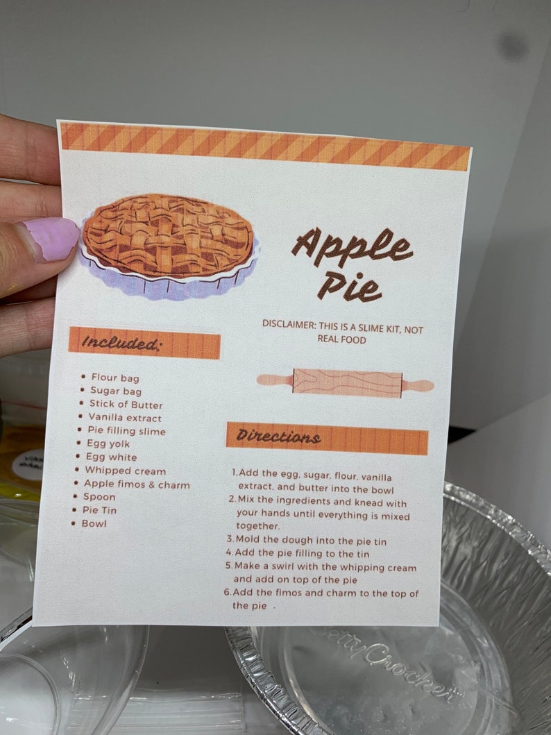 Fruit Pie Kits Slime Kit Slime Baking Kit Etsy