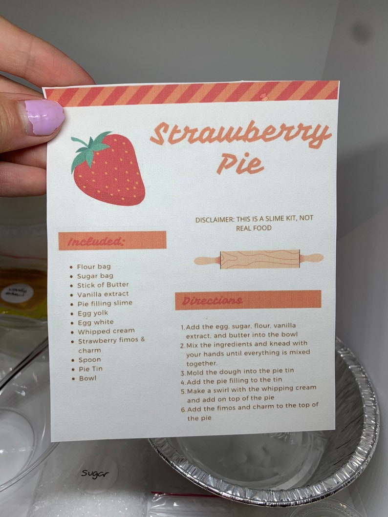 Fruit Pie Kits Slime Kit Slime Baking Kit Etsy