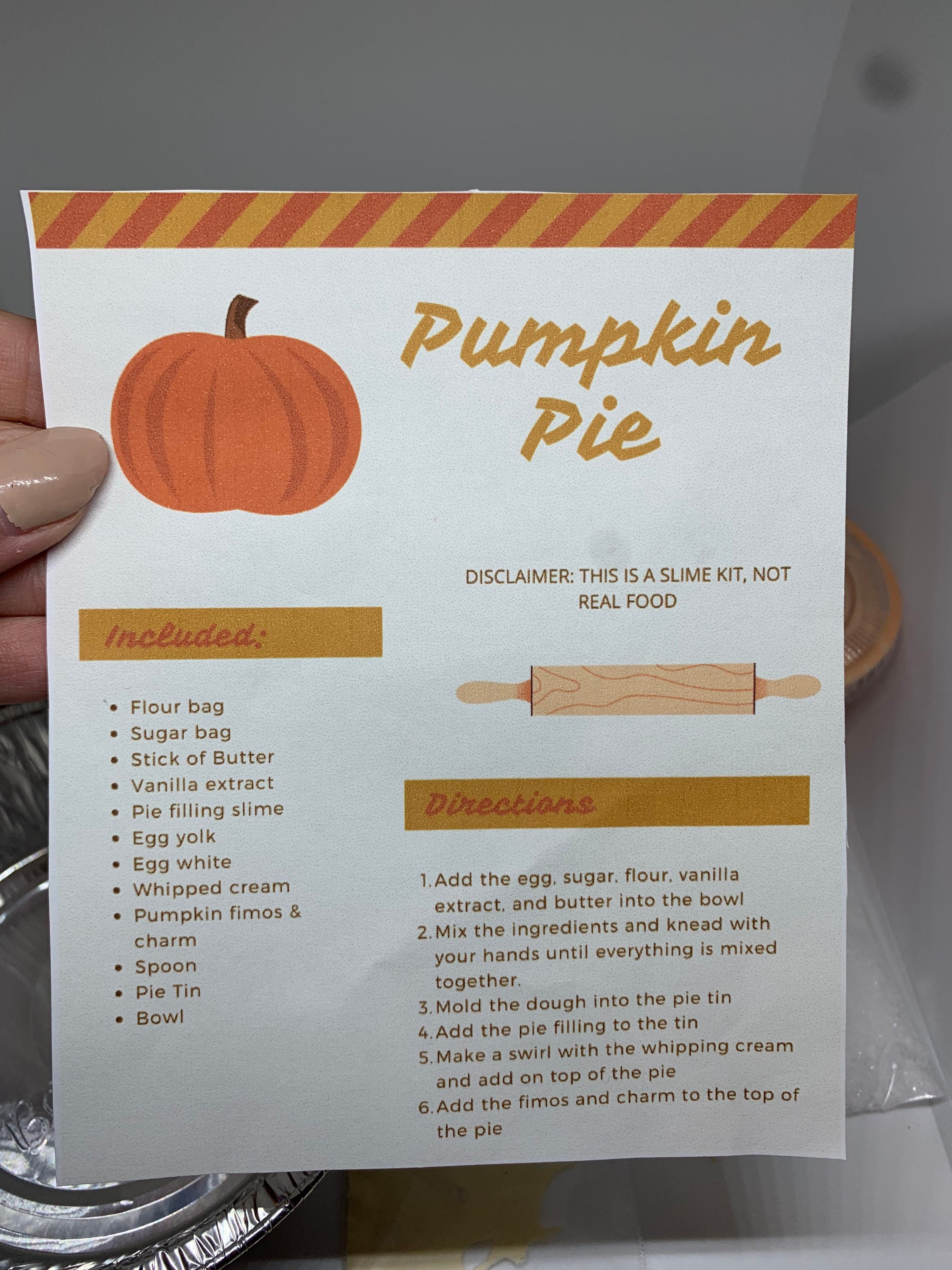 Slime Baking Kit-Pumpkin Pie Kit-DIY slime making kit – Slime