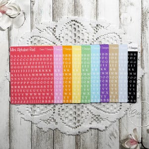 Mini feuille d'autocollants alphabet serif classique arc-en-ciel, autocollants bujo pour agenda mensuel, cadeau pour agenda, pour elle, pour correspondant