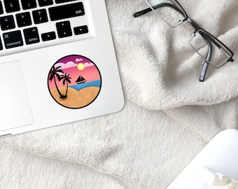 Beach Bum Die-cut Sticker with Black Border