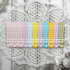 Petite feuille d'autocollants en forme de coeur ombré, autocollants bujo pour agenda du mois, cadeau pour agenda, pour elle, pour correspondant