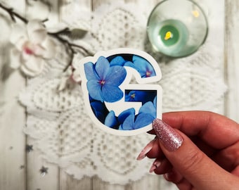 Chunky Glossy Floral Monogrammed Alphabet Sticker | Pick Your Favourite Letter