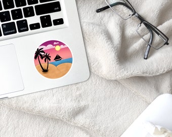 Beach Bum Die-cut Sticker with White Border