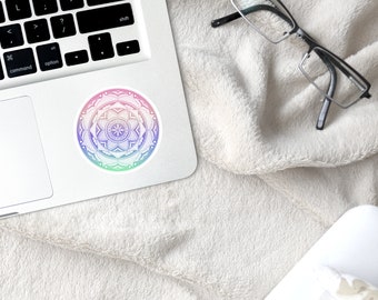 Tri-Coloured Mandala Die-Cut Sticker