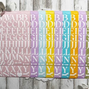 Grande feuille d'autocollants alphabet classique avec empattement, autocollants bujo pour agenda mensuel, cadeau pour agenda, pour elle, pour correspondant