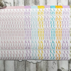 Feuille d'autocollants alphabet serif classique moyenne, autocollants bujo pour agenda mensuel, cadeau pour agenda, pour elle, pour correspondant