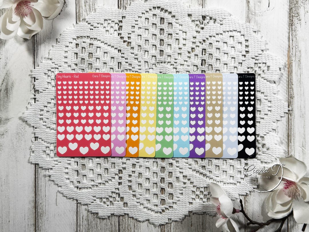 Rainbow Heart Sticker Sheet: Tiny Journal Planner Stickers - Etsy