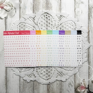 Mini feuille d'autocollants alphabet serif classique arc-en-ciel, autocollants bujo pour agenda mensuel, cadeau pour agenda, pour elle, pour correspondant