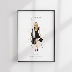 Personalised Graduation Gift - Graduation Print - Custom BFF Gift - University Graduation Print - Personalized Portrait - Personalized Gift
