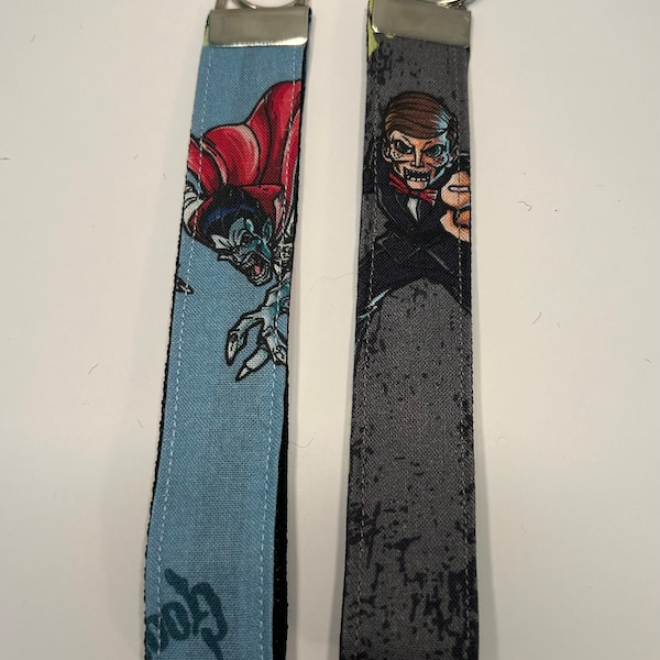 Goosebumps themed wristlet keychain lanyard slappy the dummy or count nightwing vampire