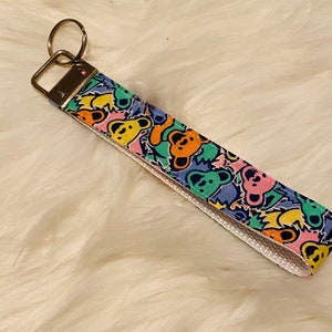 The grateful dead bears wristlet lanyard keychain