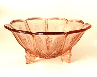 Beautiful Art Deco Rosalinglas Bowl Pudding Bowl Glass Salad Bowl rosalin depression glass 30s Vintage West Germany antique bowl