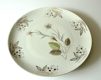 Bavaria Winterling stor rund tårtfat 1950-tal tårtfat porslin keramik serveringsfat vintage vitguld Västtyskland Rockabilly