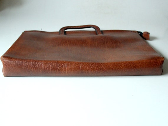 Briefcase vintage 50s 60s brown leather West Germ… - image 3