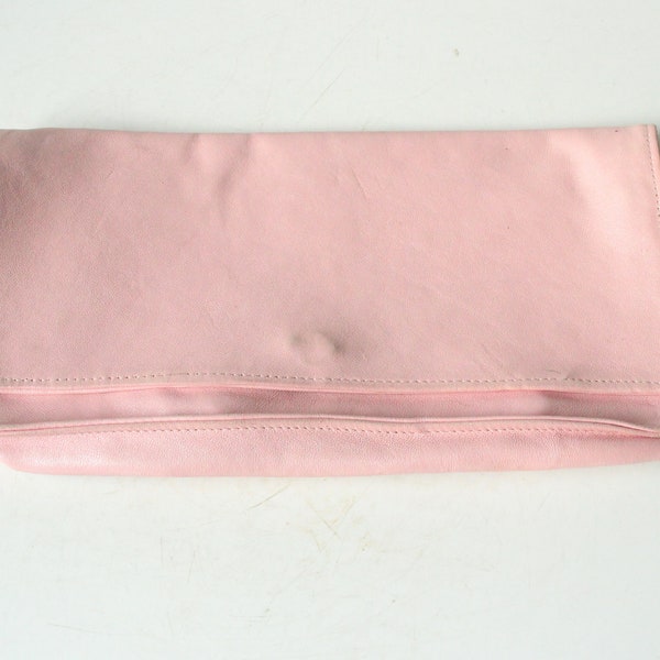 Cool 70s Handbag Vintage Crossbody Bag Bag Leather Pink Rosé Bag for Shoulder and Clutch 70s 80s