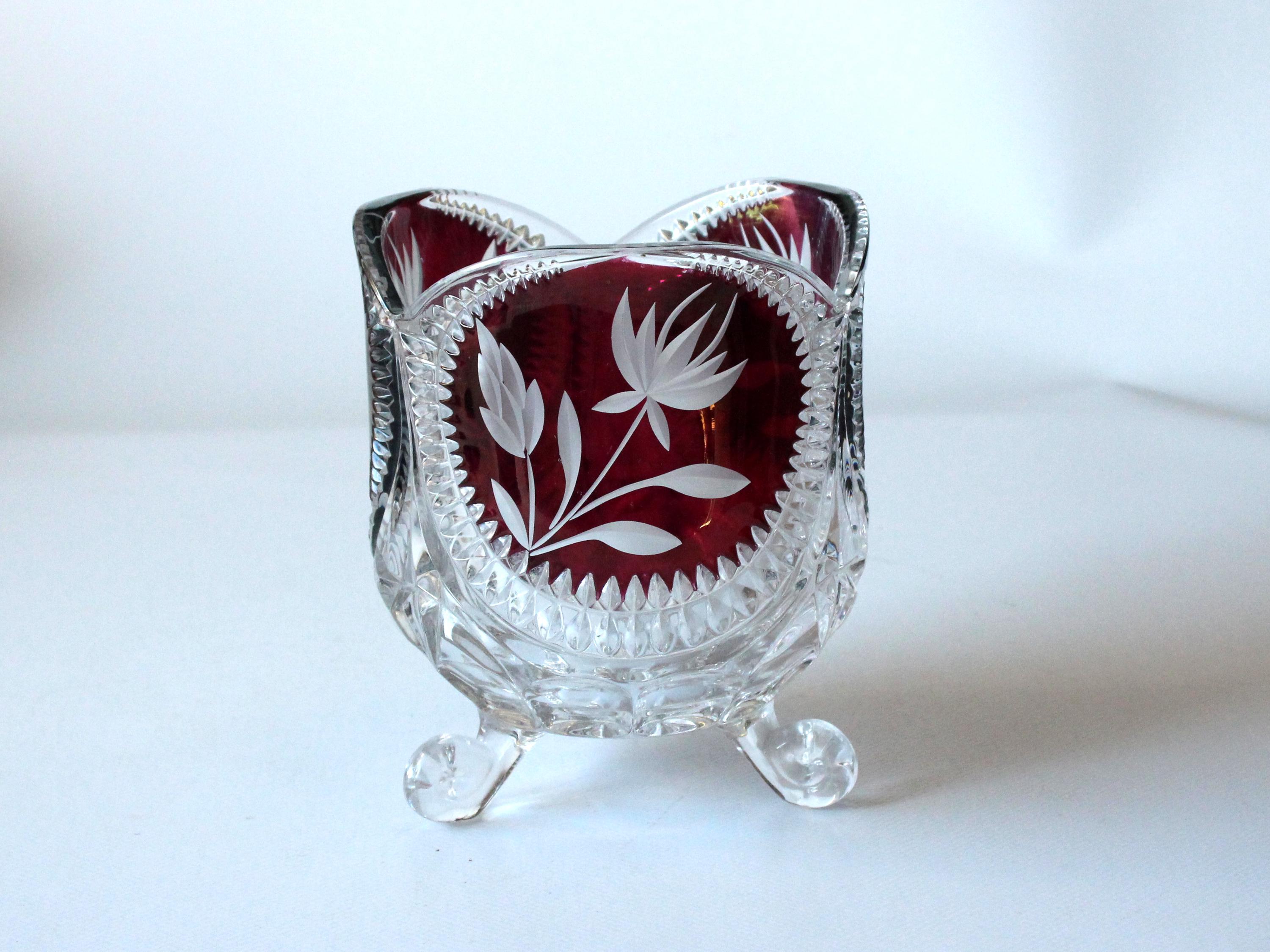 Panier/Corbeille en cristal taillé