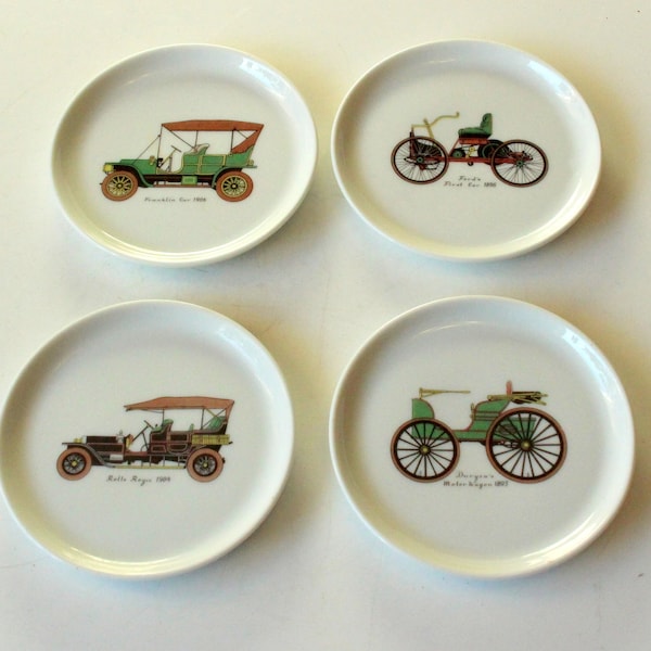 4 Great Vintage Vintage Coasters Fürstenberg Ceramic Porcelain Small Plate 60s 70s mid century West Germany