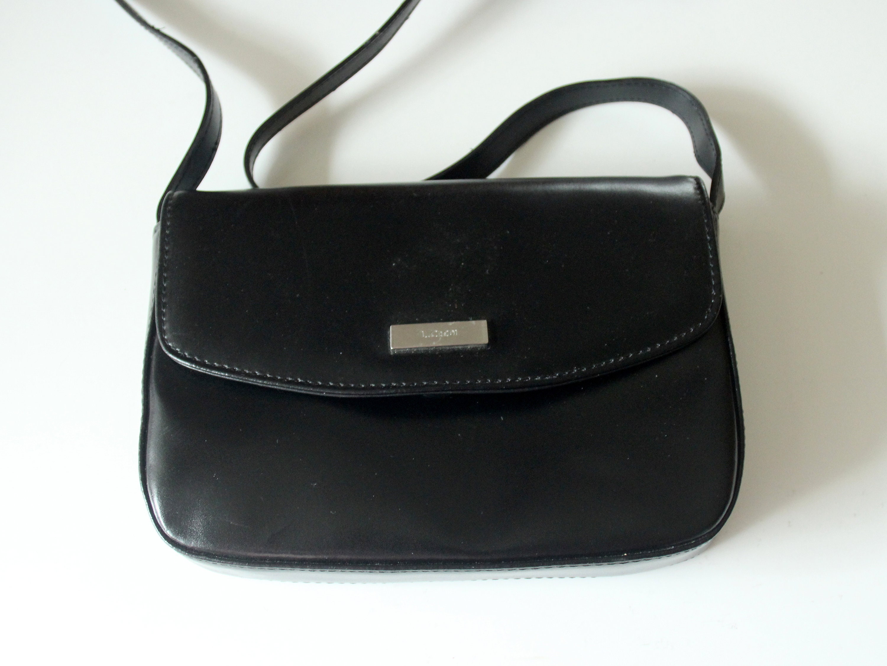 Small Imitation Leather Shoulder Bag L Credi Handbag Vintage Black