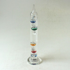 Galileo thermometer glass vintage mouth-blown filigree collector&#39;s glass glass art handblown multicolored West Germany Bavarian Forest Bodenmais