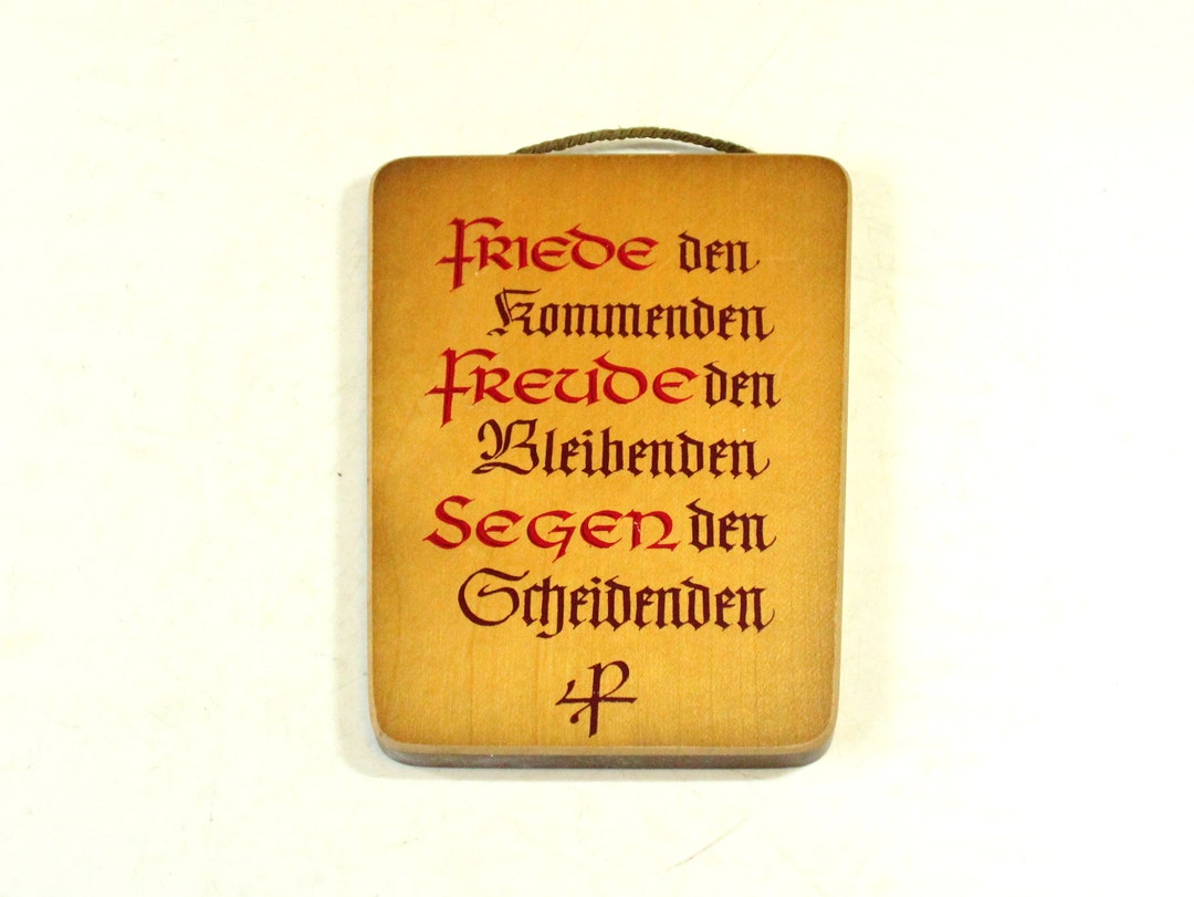 Kleines Schild Spruch Familie Bild Wandschmuck Haussegen Holz 50er 60er