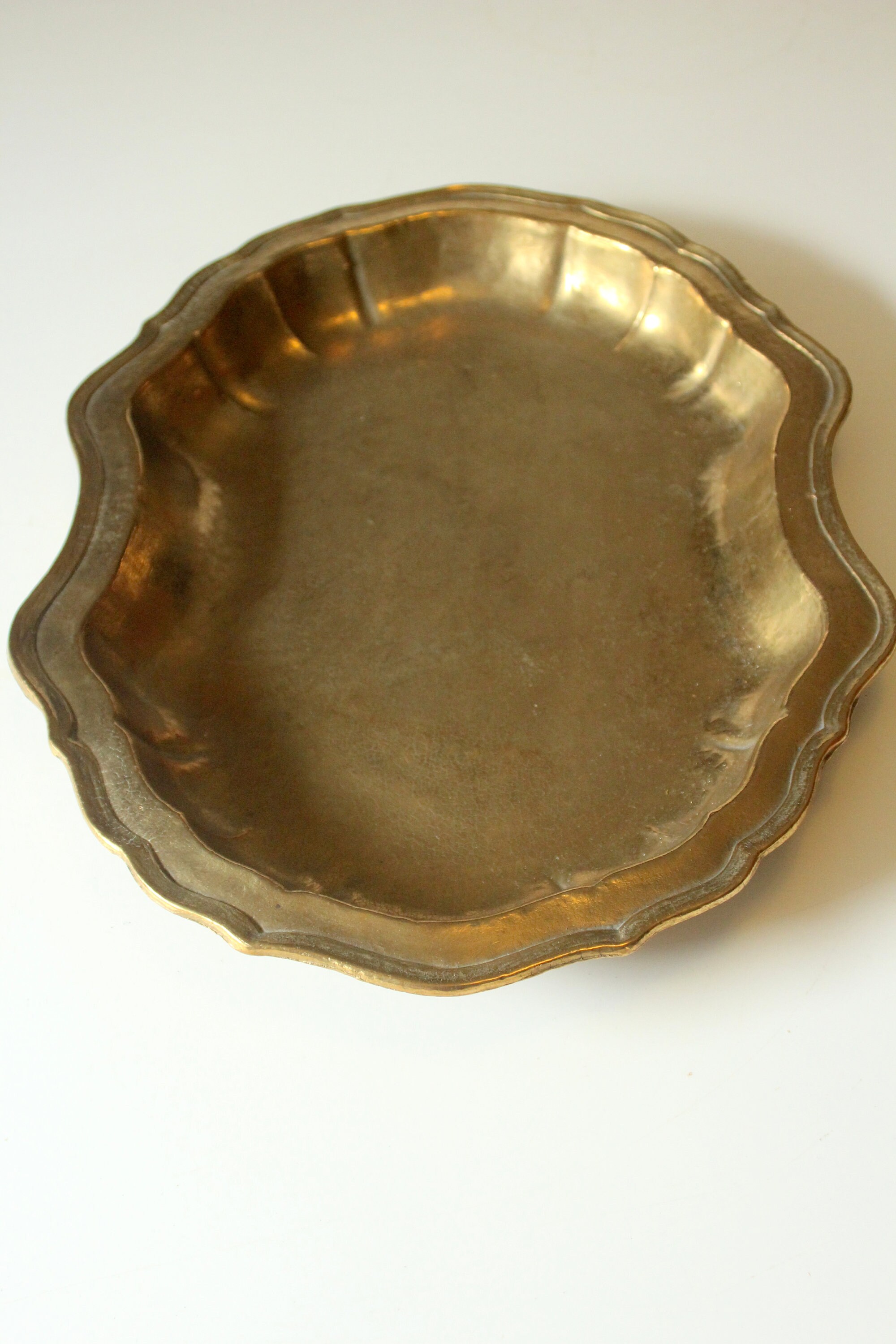 Tray Brass Massive Vintage Serving Tray Bowl West Germany with Etsy