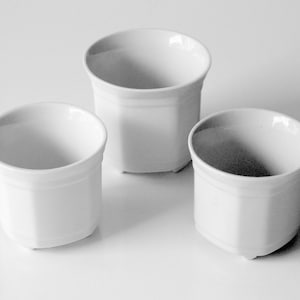 Vintage Flowerpot Cactus Vintage Set 3 pieces ceramics for cacti and succulents 1970s planter white plant pot West Germany planter