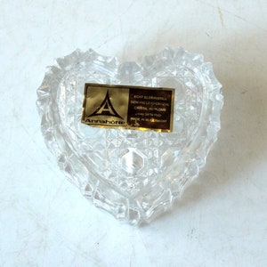 Crystal Glass Pill Box Annahütte VintageGlass Pill Box Ringbox Jewelry Box West Germany pillbox crystal Sweetenerbox